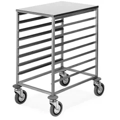 Trolley for trays and containers 600*400mm, 8 tiers  stainless steel , H=85, L=72, B=52cm  silver.
