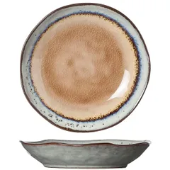 Small plate  ceramics  D=155, H=30mm  brown, blue.