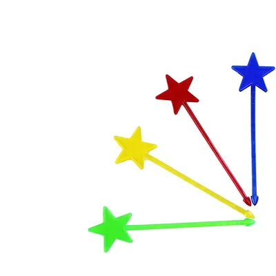Пика для канапе «Звезды»[144шт] пластик ,L=9см разноцветн.