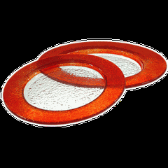 Тарелка «Бэнд» мелкая стекло D=260,H=15мм прозр.,красный