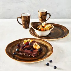 Тарелка «Крафт Браун» мелкая фарфор D=30,H=2см коричнев., изображение 3