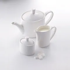 Сахарница «Монако Вайт» с крышкой фарфор 180мл ,H=95,L=85,B=65мм белый, изображение 2