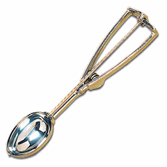 Oval ice cream spoon with mechanism  L=57, B=38mm  metal.