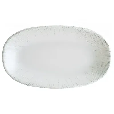 Блюдо сервировочное «Ирис» овальное фарфор ,L=19,B=11см белый,серый