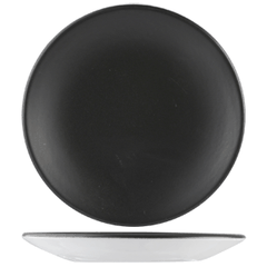 Тарелка «Даск Контур» фарфор D=255,H=28мм черный,белый