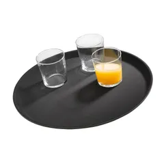 Tray "Gastro" rubberized round  fiberglass  D=355, H=20mm  black