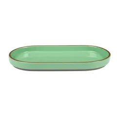 Блюдо для подачи «Блисс» с бортом фарфор ,H=27,L=304,B=174мм мятный, изображение 3