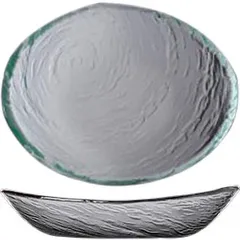 Salad bowl "Scape glass" oval  glass , L=20cm  clear.