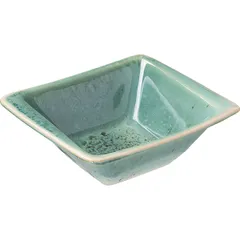 Salad bowl “Erboso Reativo” square  porcelain  250 ml , H=45, L=130, B=130mm  turquoise, beige.