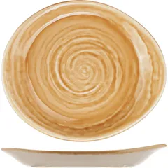 Тарелка «Скейп Охра» пирожковая фарфор ,H=20,L=155,B=135мм бежев.