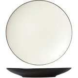 Тарелка «Финесс» керамика D=28см слон.кость,черный