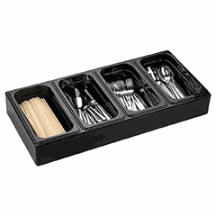 Cutlery container d/4 gastr.1/3 acrylic ,H=15,L=72.5,B=33.5cm black