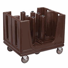 Trolley for round, oval and square plates, 6 dividers  polyethylene , H=90.2, L=98.4, B=76.2c