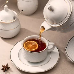 Сахарница «Афродита» фарфор 250мл D=75,H=130мм белый,золотой, изображение 3