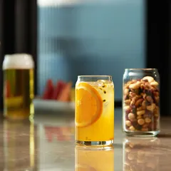 Бокал для пива банка стекло 454мл D=70,H=133мм прозр., изображение 2