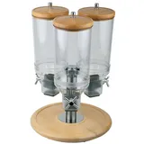 Диспенсер для мюсли тройной поликарбонат,дерево 4,5л D=38,H=54см