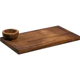 Доска для подачи с соусником дуб ,H=25,L=400,B=220мм деревян.