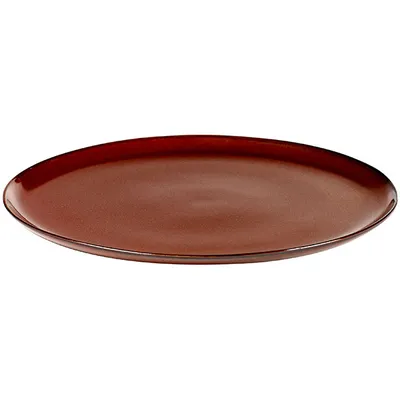 Тарелка мелкая керамика D=220,H=15мм коричнев., изображение 2