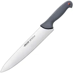 Нож поварской «Колор проф» сталь нерж.,полипроп. ,L=45/30см серый