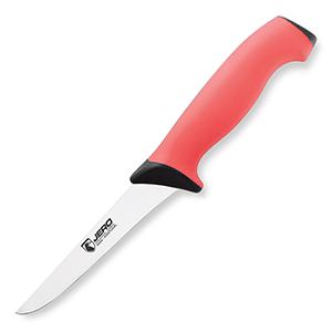 Нож для обвалки мяса сталь,пластик ,L=13см красный,металлич.