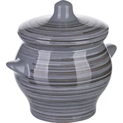 Baking pot “Pinky” ceramics 0.65l D=12cm gray