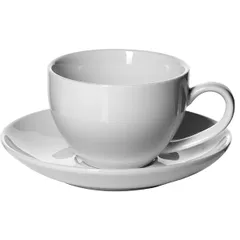 Чайная пара «Кунстверк» фарфор 200мл D=88/140,H=70,L=115мм белый