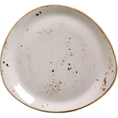 Plate "Kraft White" small  porcelain  D=305, H=37, L=305, B=275mm  white, brown.