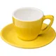 Чашка кофейная «Пур-Амор» фарфор 80мл D=66/40,H=55,L=90мм желт.,белый, изображение 3