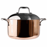 Кастрюля с крышкой 3-х слойная (медь) уцененная сталь нерж.,алюмин. 3л D=200,H=95мм медный