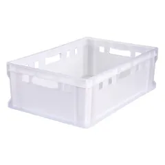 Ящик для продуктов сплошной Е2 с ручками полиэтилен 40л ,H=20,L=60,B=40см белый