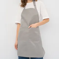 Apron with chest and pocket polyester ,L=90,B=70cm gray