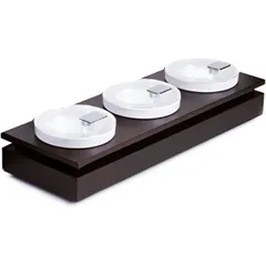 Set of salad bowls on a stand with a lid [3 pcs]  plastic, polystyrene  D=14cm