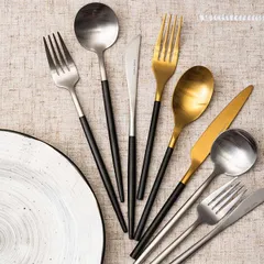 Нож столовый «Дистрикт Блэк Голд Мэтт» сталь нерж. ,L=225,B=18мм золотой,черный, изображение 3