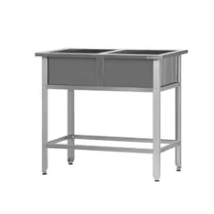 Ванна моечная «Retail» ВМСр-500/2 с отверстием для смесителя (2 чаши, 2 отверстия) сталь нерж. ,H=86