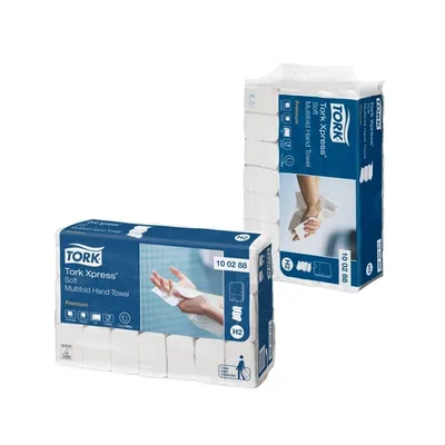 Tork Xpress Листовые полотенца Multifod мягкие, 2 сл, 4 панели, М слож., 21,2х34см, 110л/п Н2 (21)