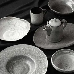 Тарелка глубокая «Млечный путь» фарфор 1,2л ,H=70,L=225,B=225мм черный,серый, изображение 3