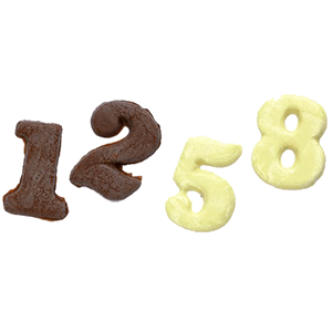 Форма д/шоколада от 0 до 9 «Цифры» пластик ,L=45,B=185мм прозр.