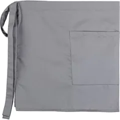 Short apron with pocket polyester ,L=40,B=77cm gray