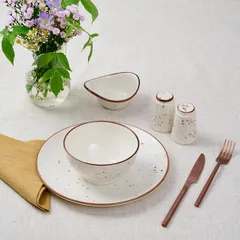 Салатник «Париж» фарфор 0,55л D=14см белый,коричнев., Объем по данным поставщика (мл): 550, изображение 2