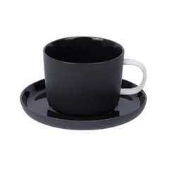 Чашка кофейная «Вейв» фарфор 100мл D=65/55,H=45,L=85мм черный, изображение 3