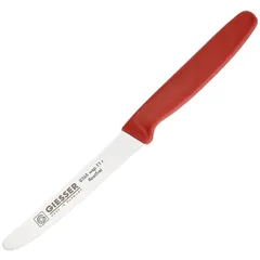 Kitchen knife  handle red  stainless steel, plastic , L=11cm