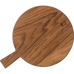 Доска для подачи круглая с ручкой 7см дуб D=230,H=25мм древесн., изображение 2
