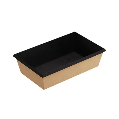 Контейнер бумажный OneClick картон 0,8л ,H=55,L=120,B=200мм черный, Цвет: Черный, Объем по данным поставщика (мл): 800