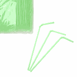 Трубочки со сгибом[1000шт] полипроп. D=5,L=210мм зелен.