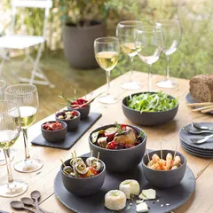 Салатник «Базальт» керамика 0,6л D=14,H=8см черный, изображение 4