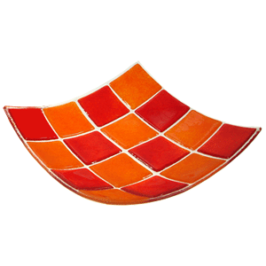 Блюдо сервировочное «Каро» ,L=30,B=30см оранжев.,красный