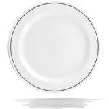 Тарелка «Блэк Лайн» мелкая фарфор D=160,H=13мм белый,черный