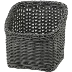 Wicker basket for bread plastic ,L=23,B=23cm gray