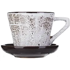 Чайная пара «Тирамису» керамика 200мл D=9см белый,коричнев., изображение 2