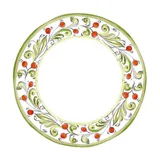 Тарелка «Тэзис» фарфор D=24см белый,зелен.